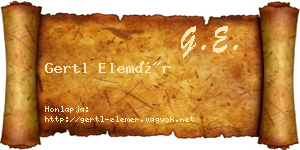 Gertl Elemér névjegykártya